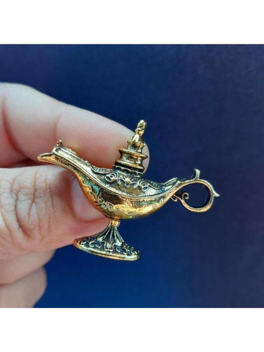 Gold Tone Genie Lamp Brooch